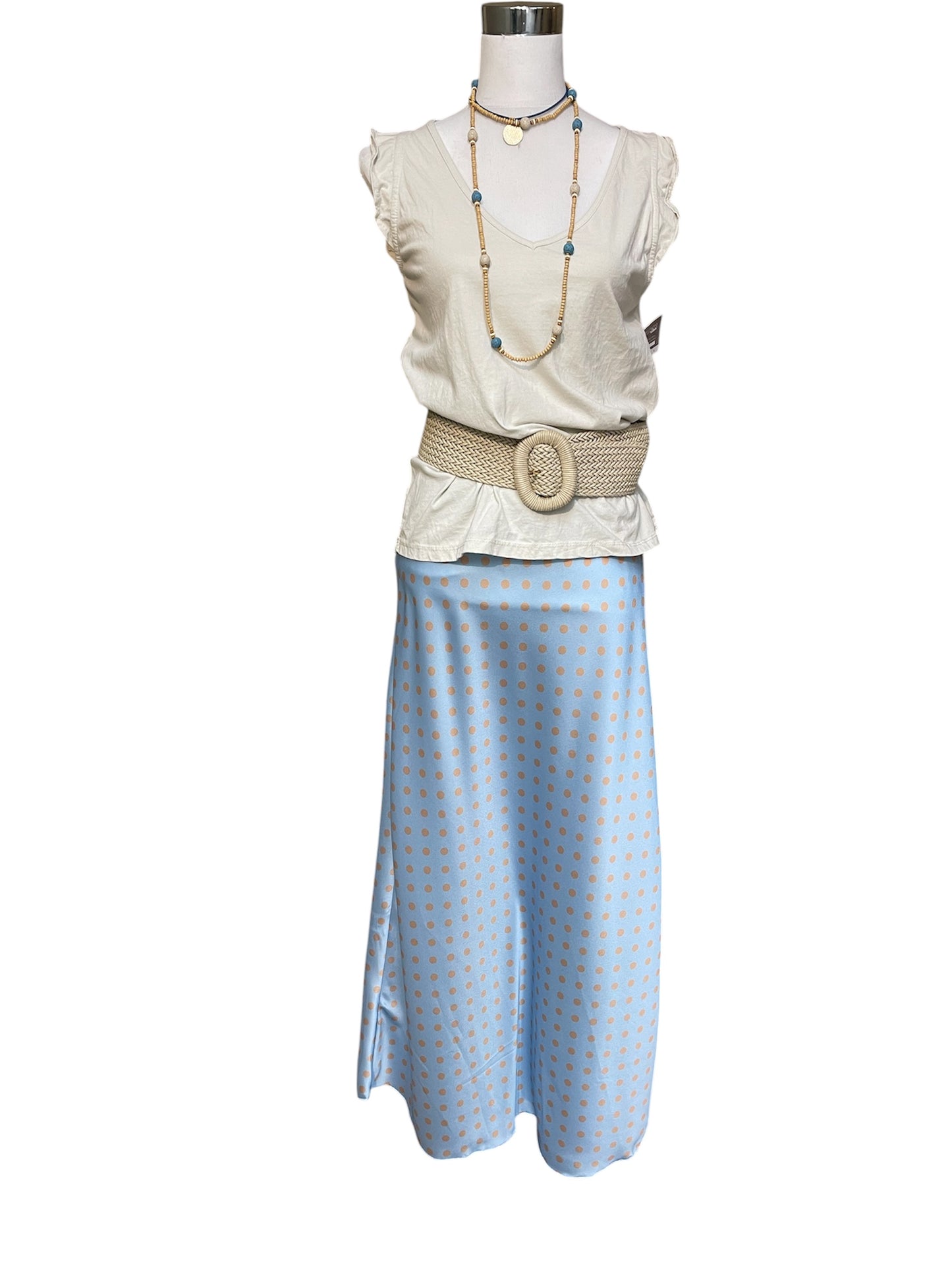 Falda Satinada Topos