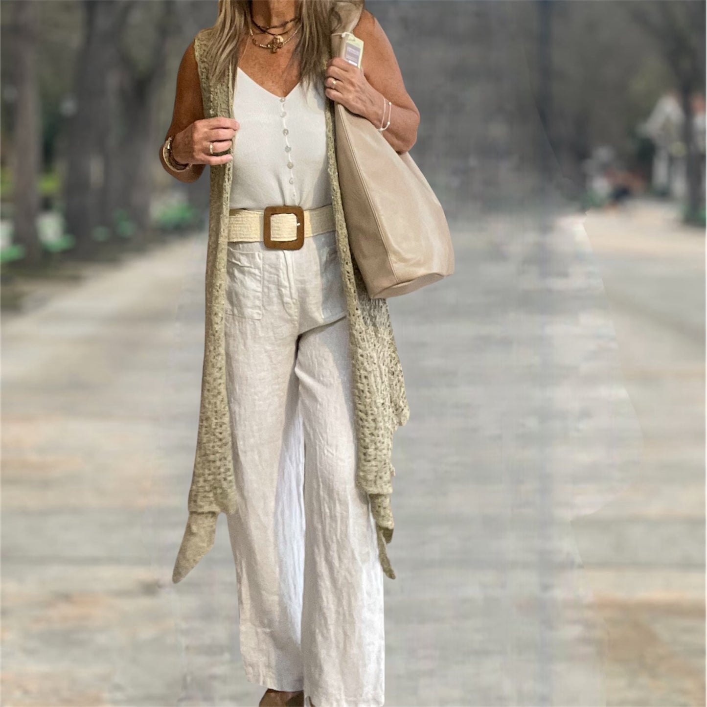 Chaleco Largo Taupe