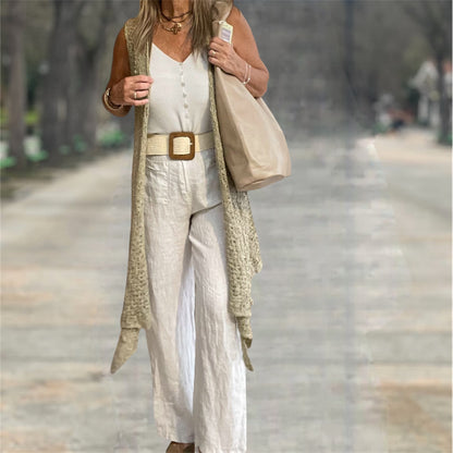 Lino Bolsillos Beige