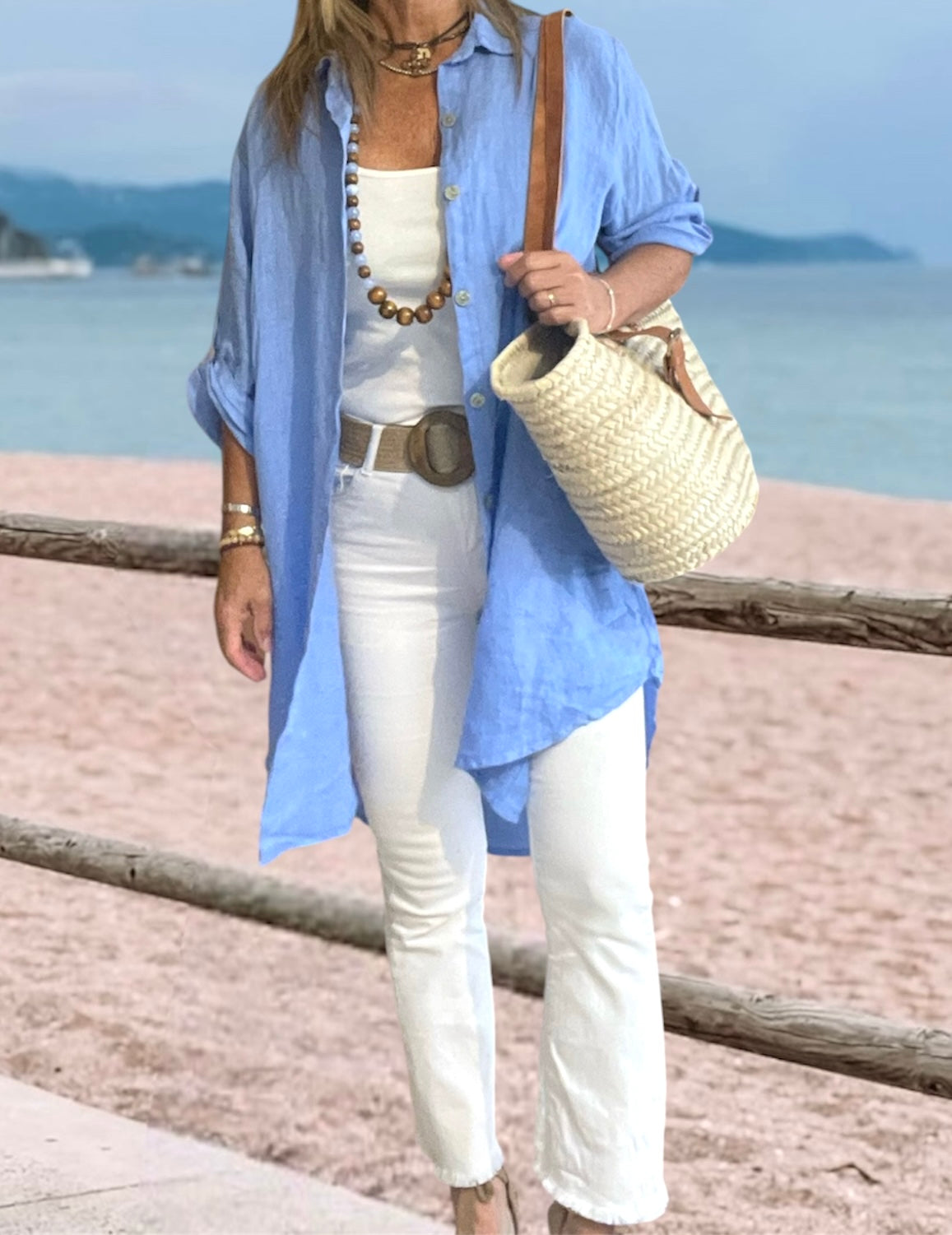 Camisola Lino Azul