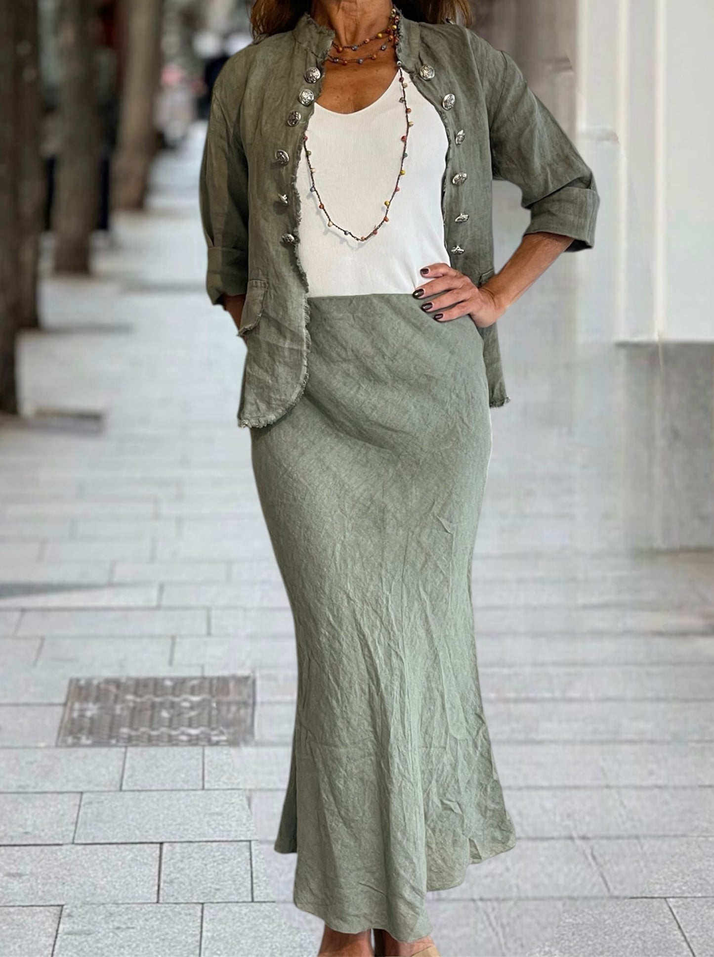 Falda Lino Verde