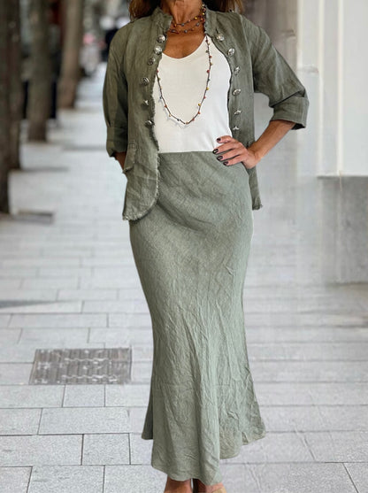 Falda Lino Verde