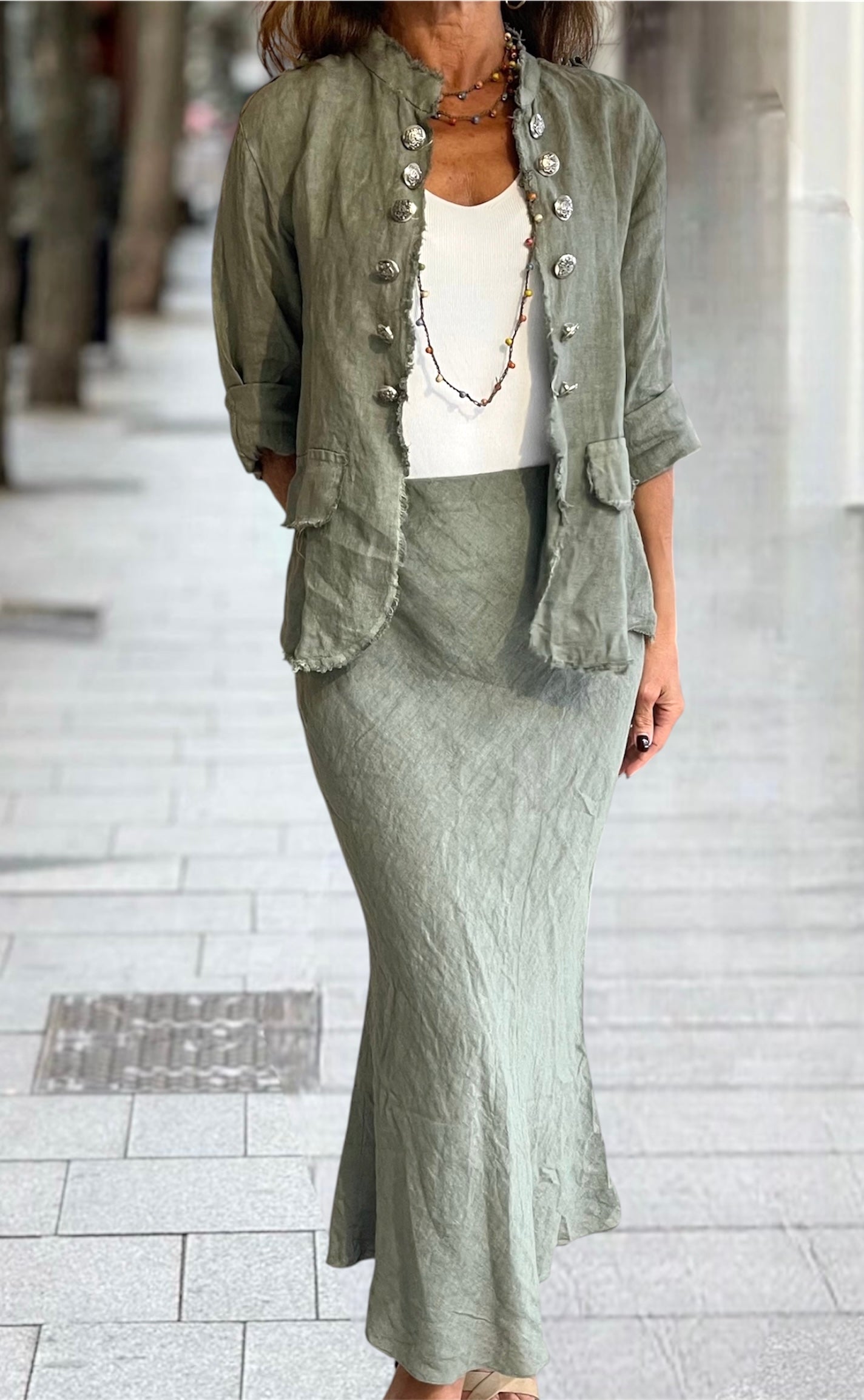 Falda Lino Verde
