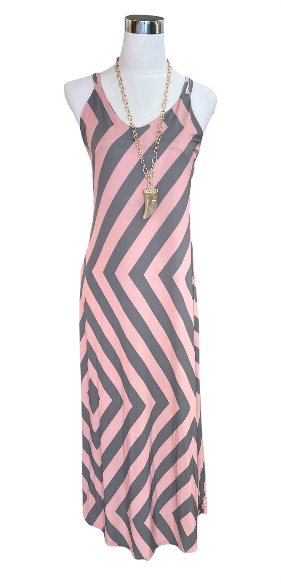 Vestido Miriam Rosa/Gris