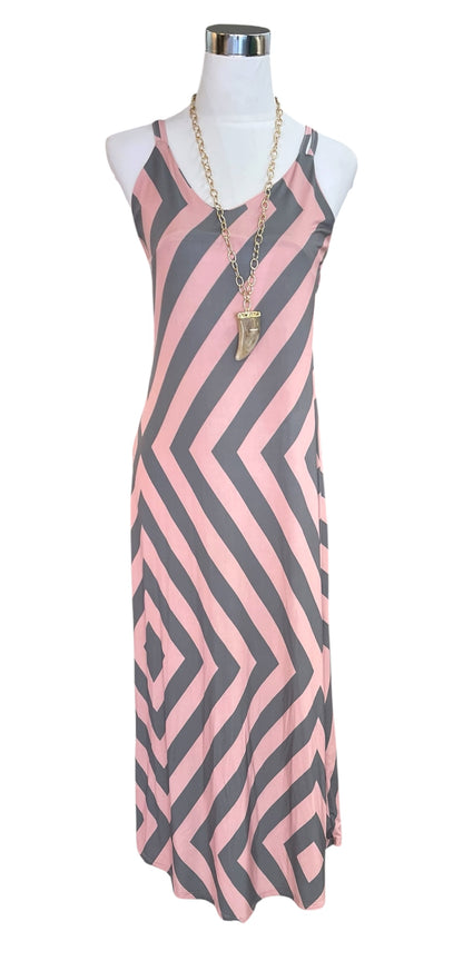 Vestido Miriam Rosa/Gris