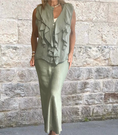 Blusa Volantes Verde