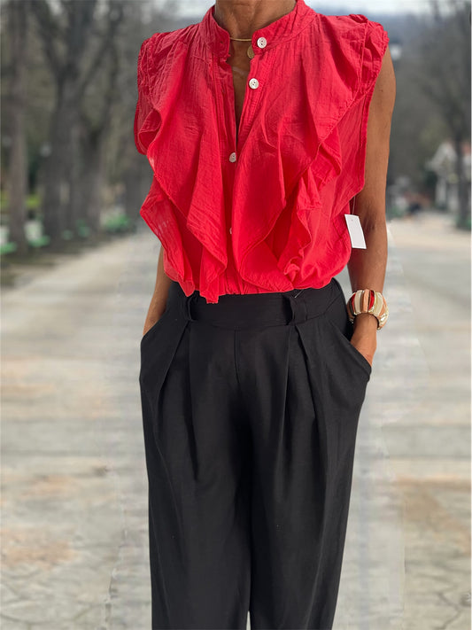 Blusa Volantes Rojo