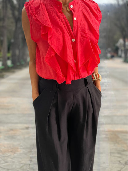 Blusa Volantes Rojo