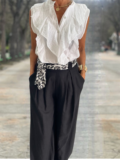 Blusa Volantes Blanca