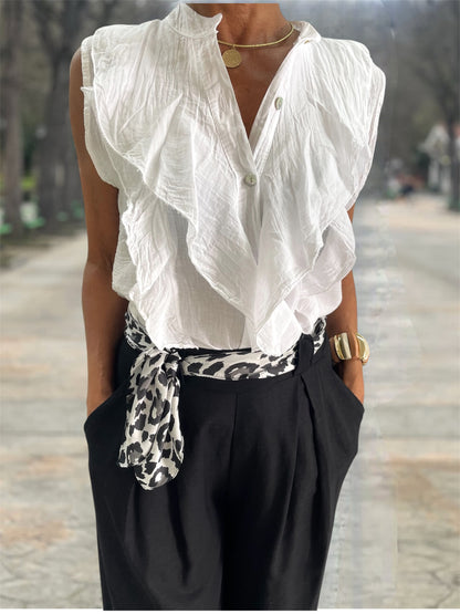 Blusa Volantes Blanca