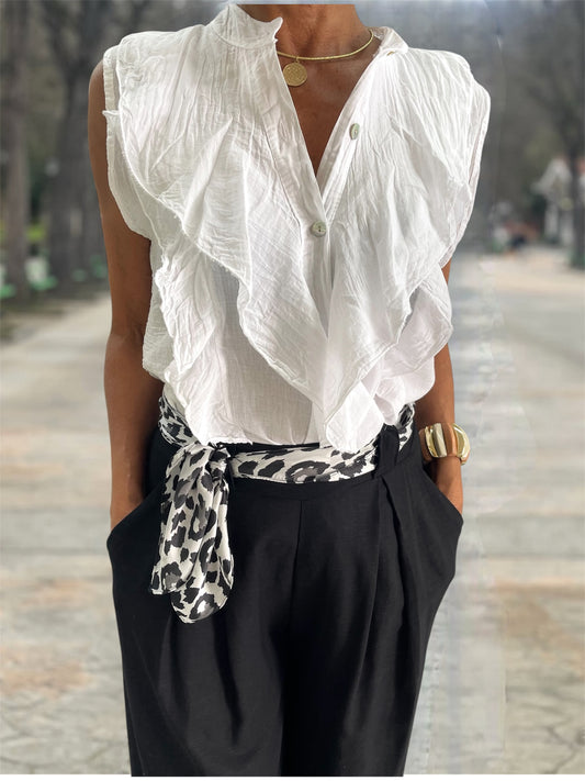 Blusa Volantes Blanca