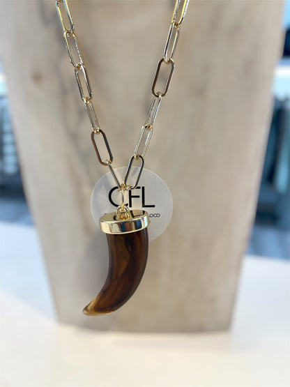 Collar Cuerno Marrón