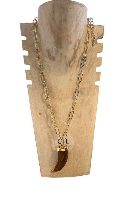 Collar Cuerno Marrón