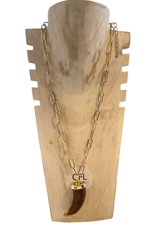 Collar Cuerno Marrón