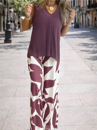 Pantalón Estampado Berenjena