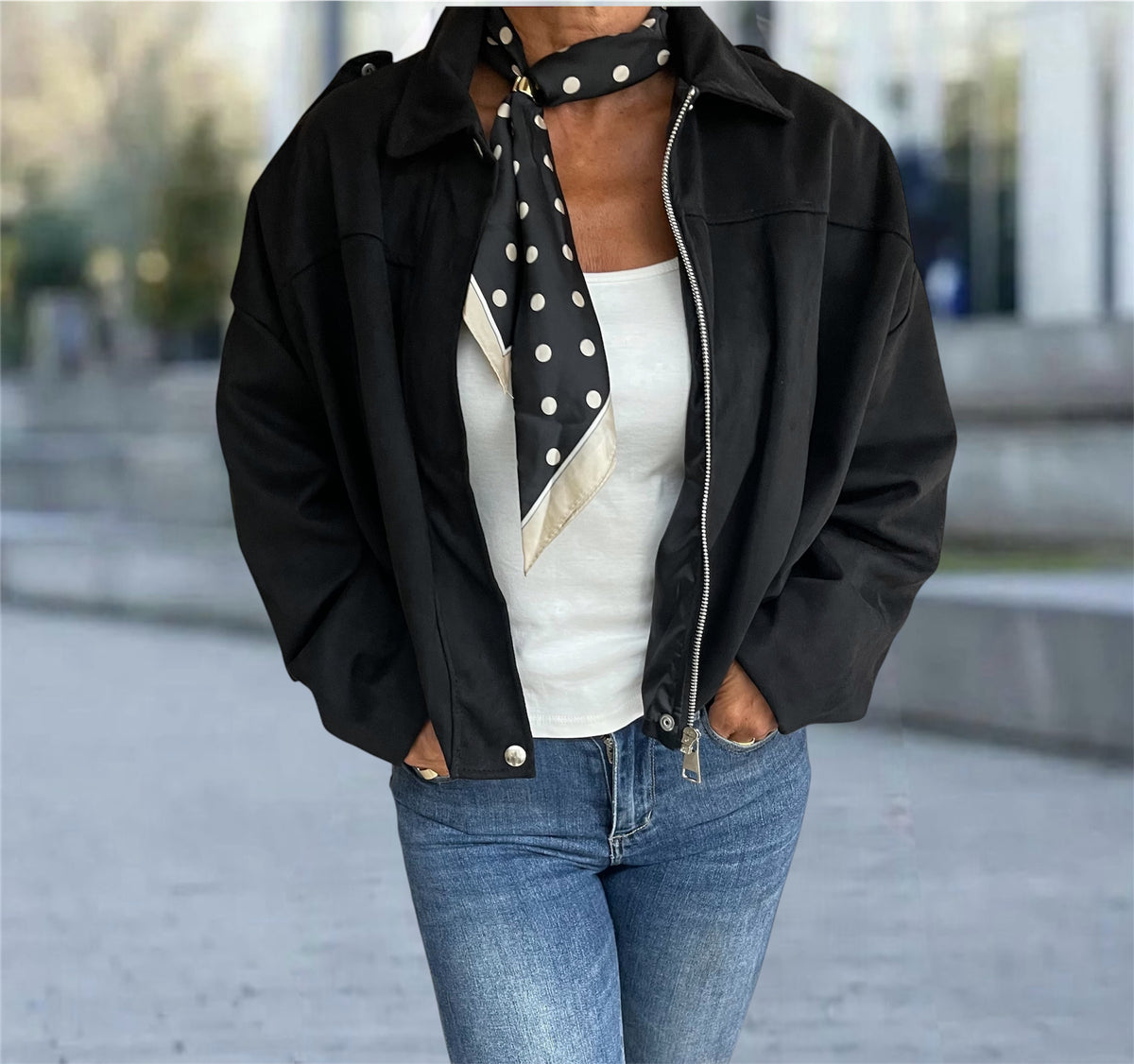 Chaqueta Antelina Negra