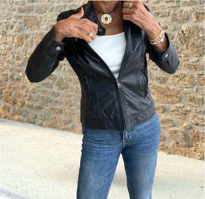 Cazadora Negra Polipiel