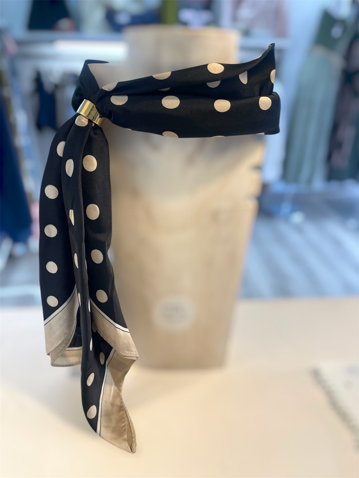 Pañuelo Topo Negro/Beige