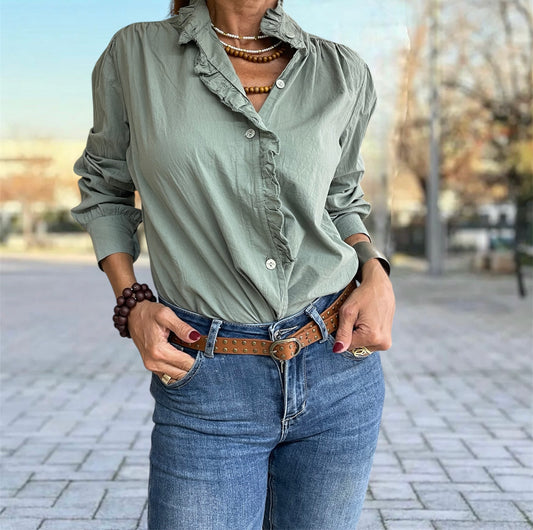 Camisa Volante Verde