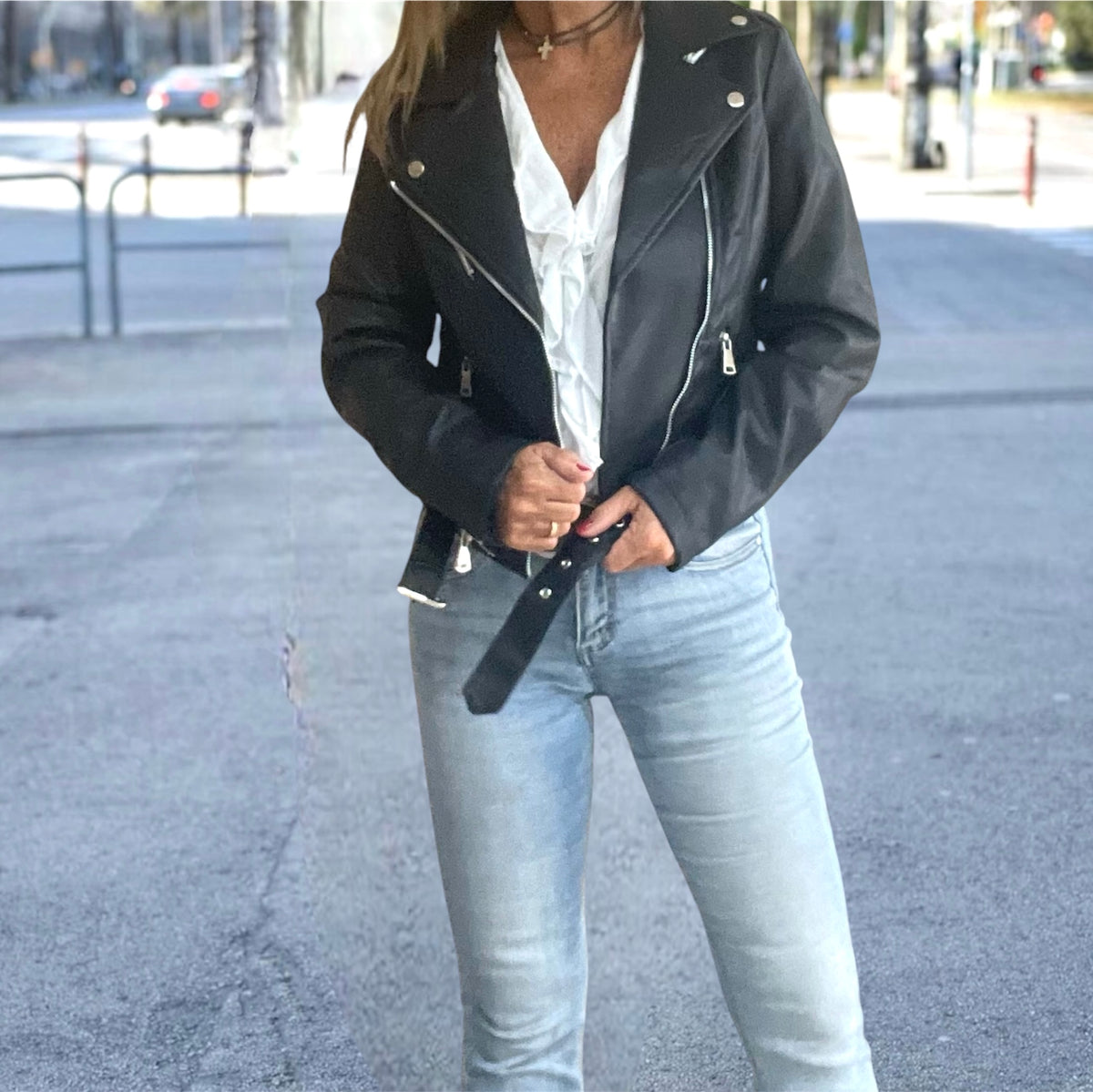 Chaqueta Biker Negra