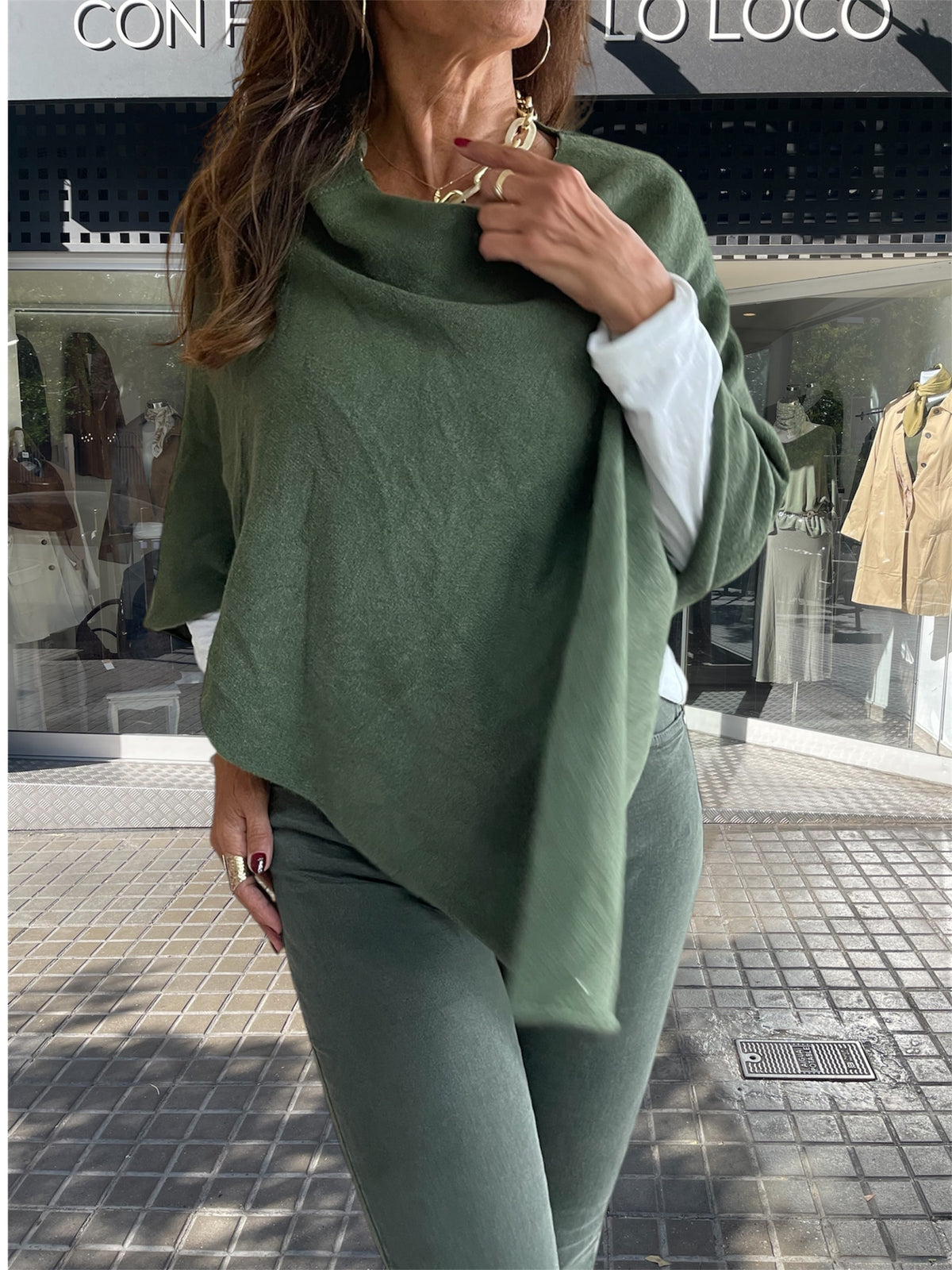 Poncho Basic Verde
