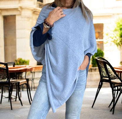 Poncho Lana Azul