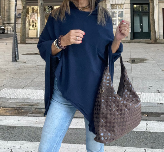 Poncho Lana Marino