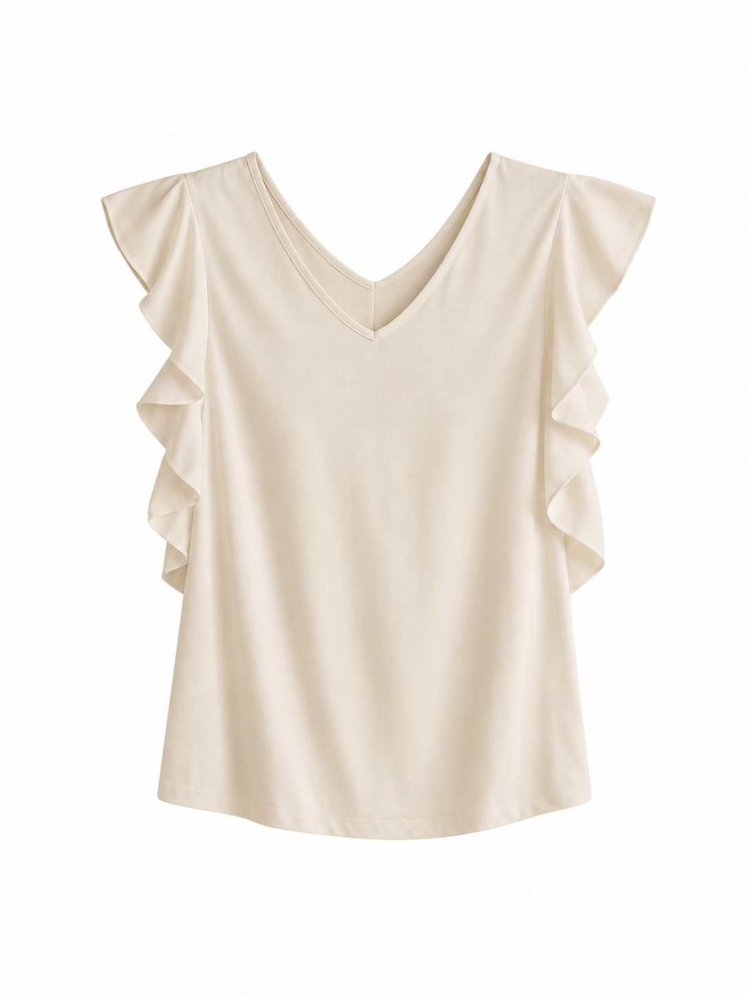 Camiseta Volante Beige