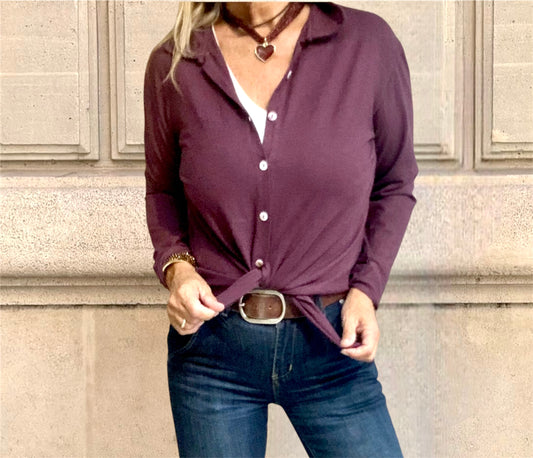 Camisa punto Burdeos