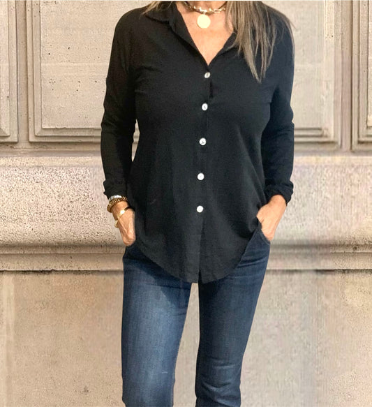 Camisa punto Negro
