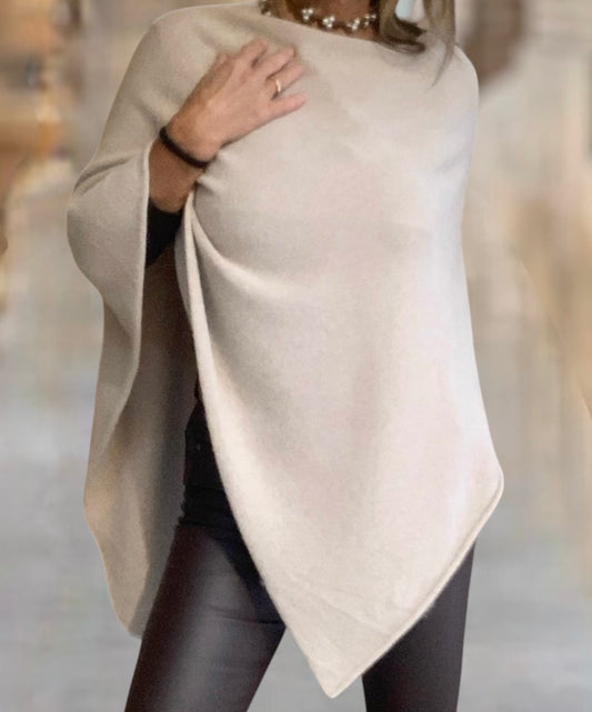 Poncho Basic Beige